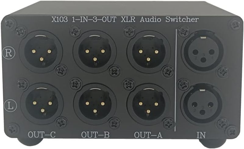 SOLUPEAK 1 in 3 Out XLR Balanced Audio Switch Box, 3-Channels XLR Stereo Converter,Passive Signal Source Audio Input Selector Switcher Splitter 1-to-3 Box (X103) - Image 5
